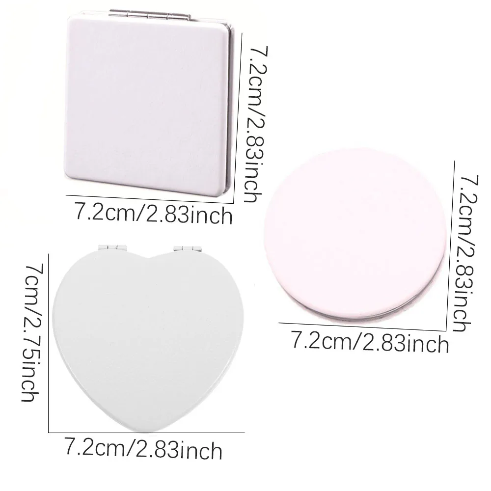 Custom Personalized Photo Text Print Leather Makeup Mirror Pocket Folding Mirror Portable Double Sided Custom Gift for Women