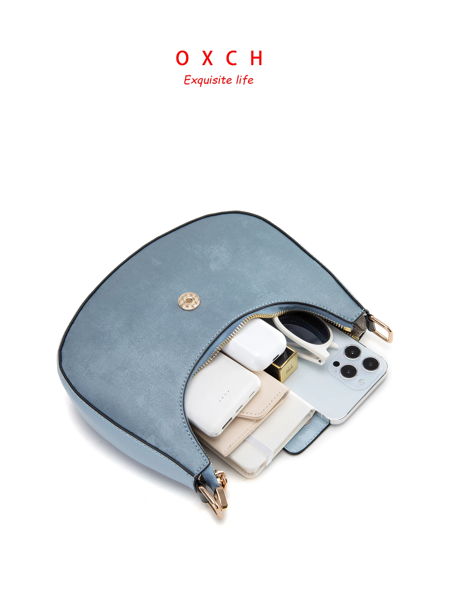 

Leather Handbag Women's Underarm French Bread Advanced Sensation Small Moog Single oulder Slant Cross Versatil...