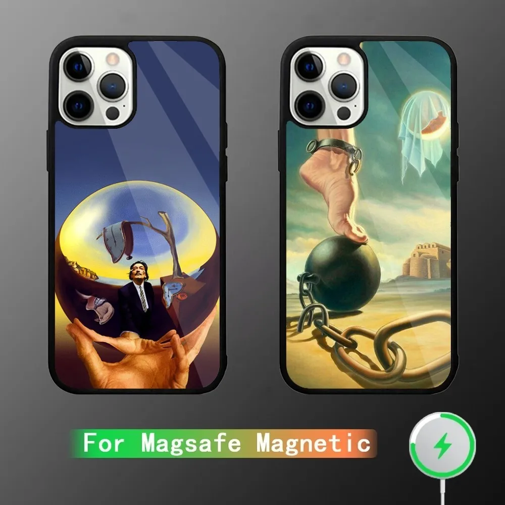 S-Salvador D-Dali Painting Surrealism Phone Case For iPhone 15,14,13,12,11,Plus,Pro,Max Mini Magsafe Magnetic Wireless Charging