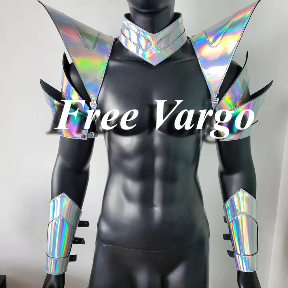 

Burning Man Holographic Laser Silver Armor,Rave Festival Costume Armor Outfit Clothing