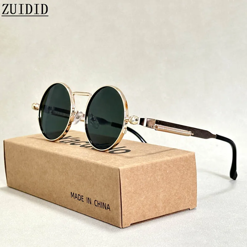 Retro okrągłe punkowe okulary przeciwsłoneczne dla mężczyzn Vintage okulary przeciwsłoneczne w stylu steampunk kobiety modne modne okulary Luxe Gafas De Sol Hombre Zonnebril