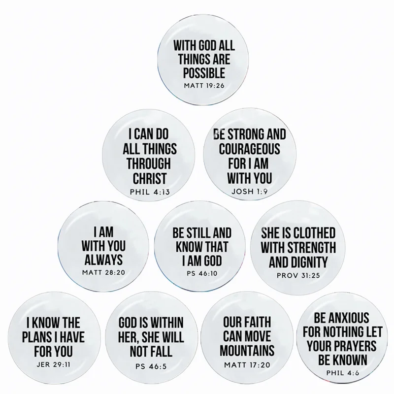 

Bible Verse Faith 10Pcs 12mm/16mm/18mm/20mm/25mm/30mm Round Photo Glass Cabochon Demo Flat Back Making Finding