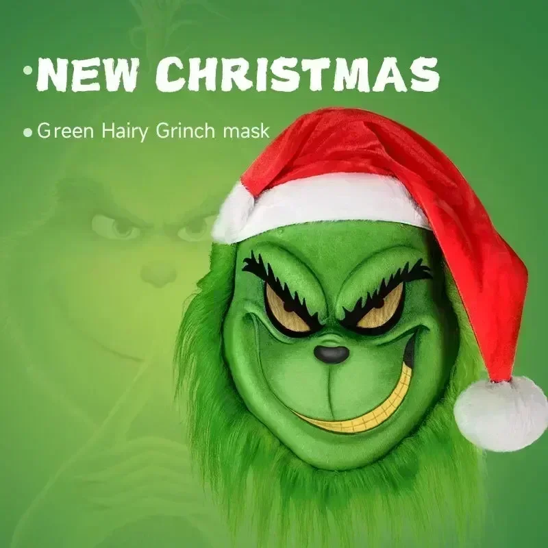

The Grinch Santa's Hat New Christmas Green Haired Monster Cosplay Santa Hat