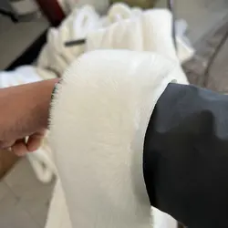 1m Artificial Rabbit Fur Widen White Ribbon for Trim Clothes Accessory Faux Fur Strips Cuffs DIY Fluffy Garment Decoration