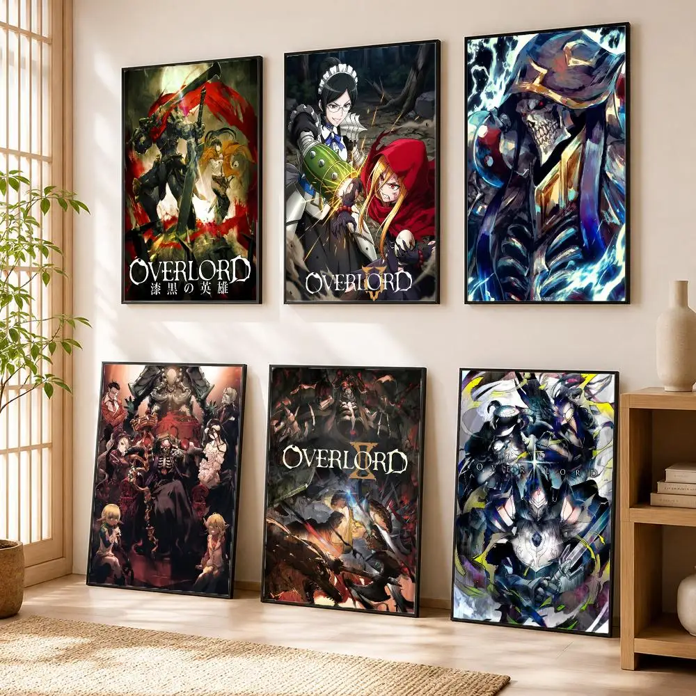Classic Anime O-Overlord Poster Modern Home Living Bedroom Bar Hallway Waterproof Wall Art Aesthetic Decor