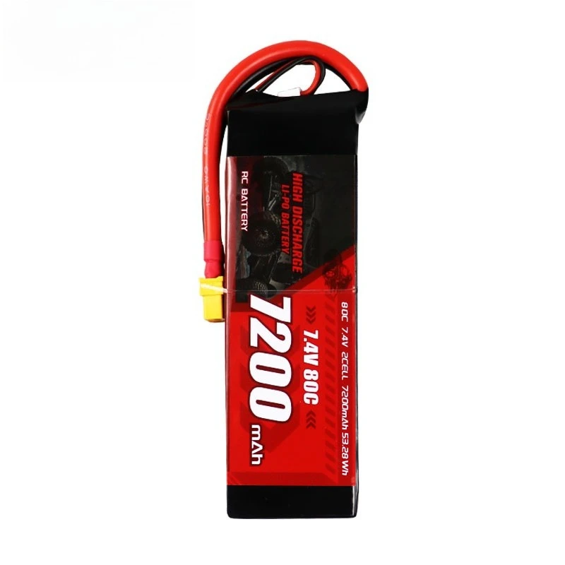 7200mAh 80C 7,4V/2S/modelauto's lithiumbatterij