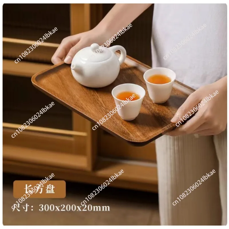 Walnut Snack Tray Rectangular Acacia Solid Wood Fruit Tray Dry Brewing Table Tea Ceremony Cup Tray  Para Comida
