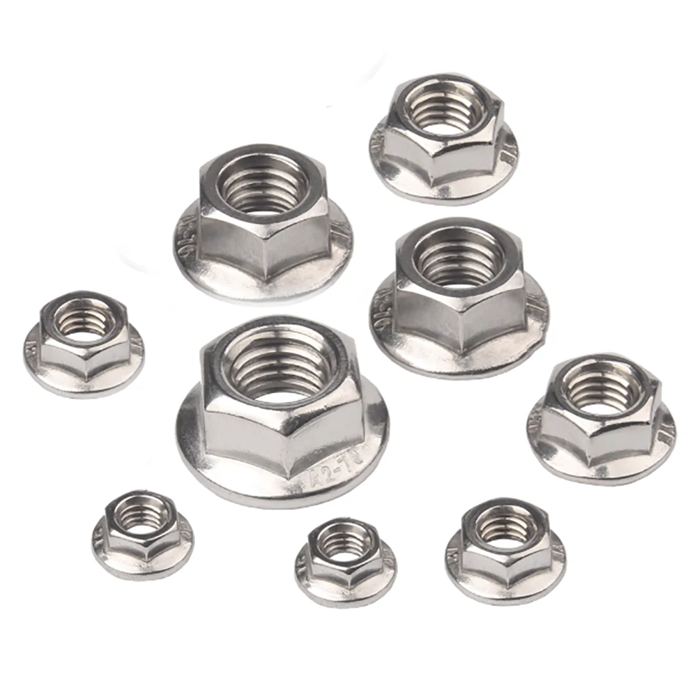 2-10Pcs Silvery 316 Stainless Steel Nuts M4 M5 M6 M8 M10 M12 Nylon Locking Nuts Self-Locking Nuts