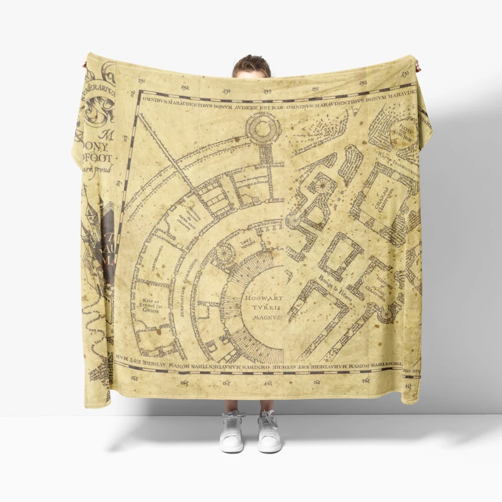 Ai Weier Extra Soft Marauders Map Flannel Throw Blanket Decor Ragnarok Creative blankets Cozy Soft Lightweight for Couch Sofa