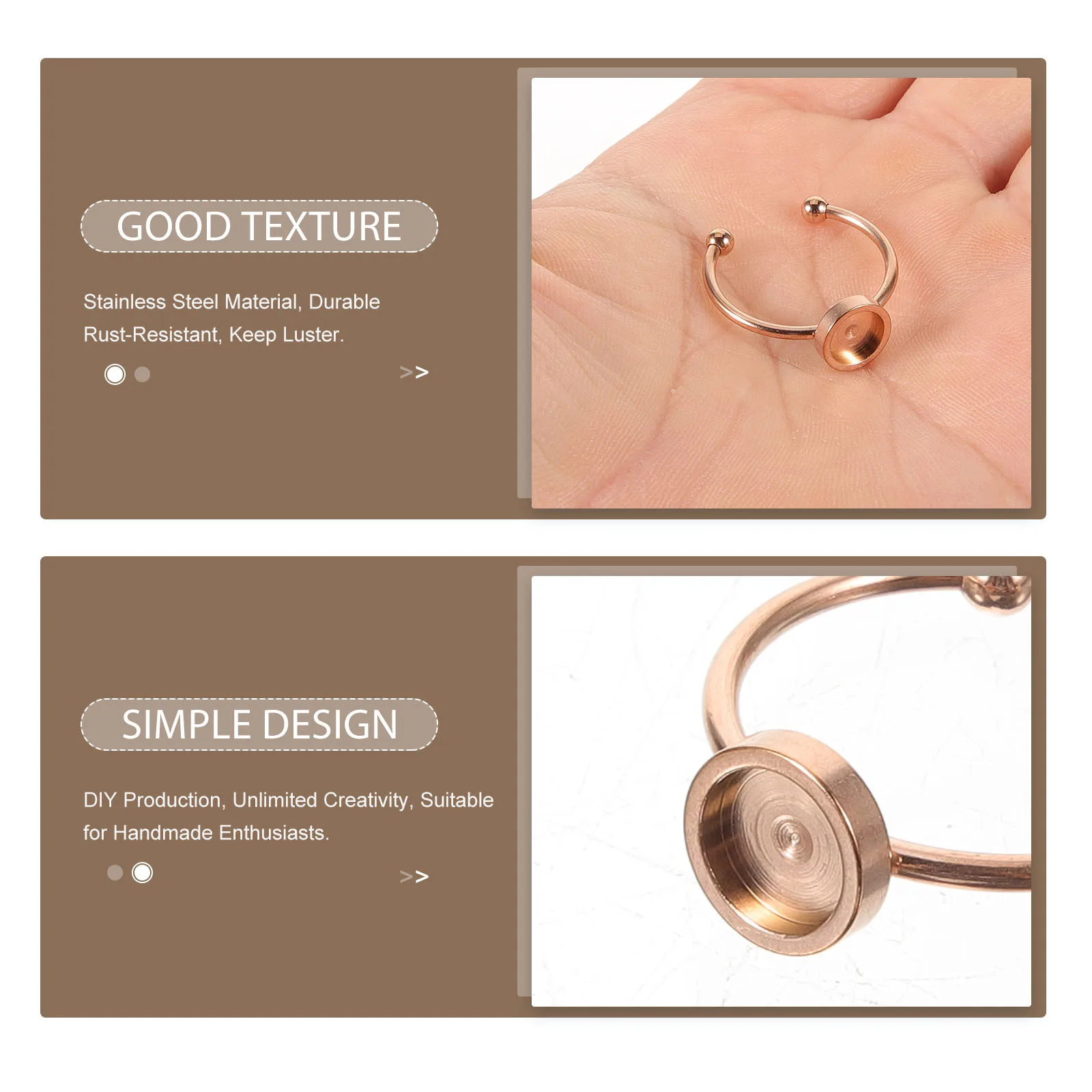 

10pcs Stainless Steel Blanks Adjustable Diy Bases Flat Base Craft Trays For Jewelry Making Making Materials Diy Supplies Crafts