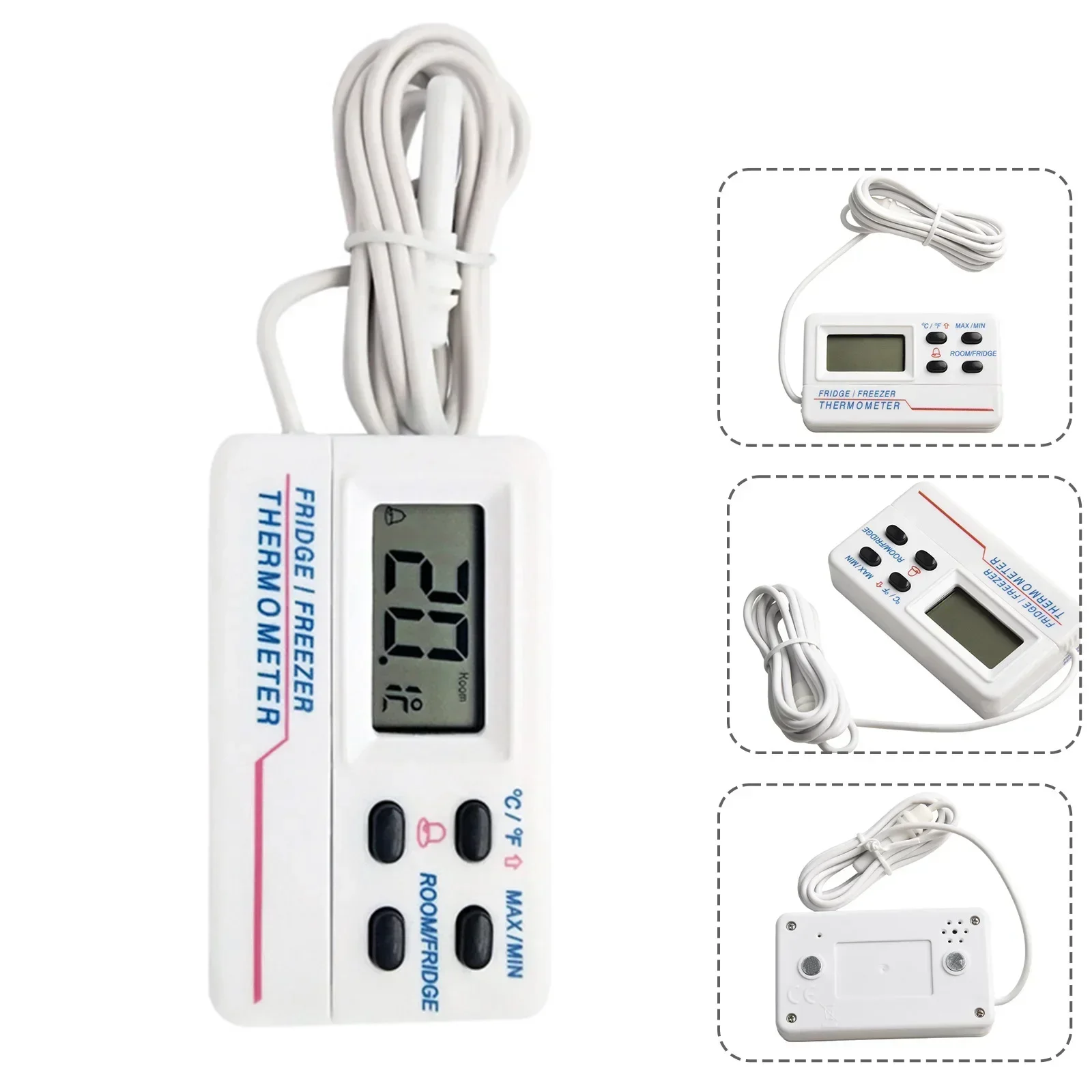 Digital Fridge Freezer Thermometer Max Min Record Function Thermometer LCD Display Kitchen Refrigerator Fridge Food Thermometer