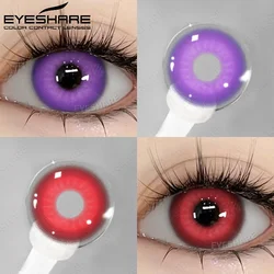 EYESHARE Lentes de Contato Coloridas para Olhos, Cosplay Olho Vermelho, Lente Azul Pupilas, Lente Roxa, Anual, Colorida, 1 Par