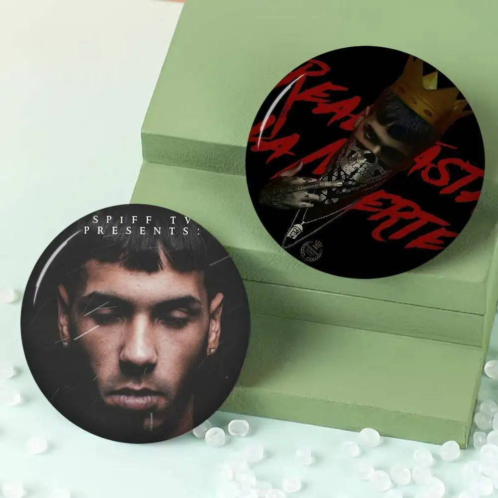 Rapper A-Anuel AA Customizable Soft Button Pin For Women Creative Jewelry Funny Badge Cartoon Lover Hat