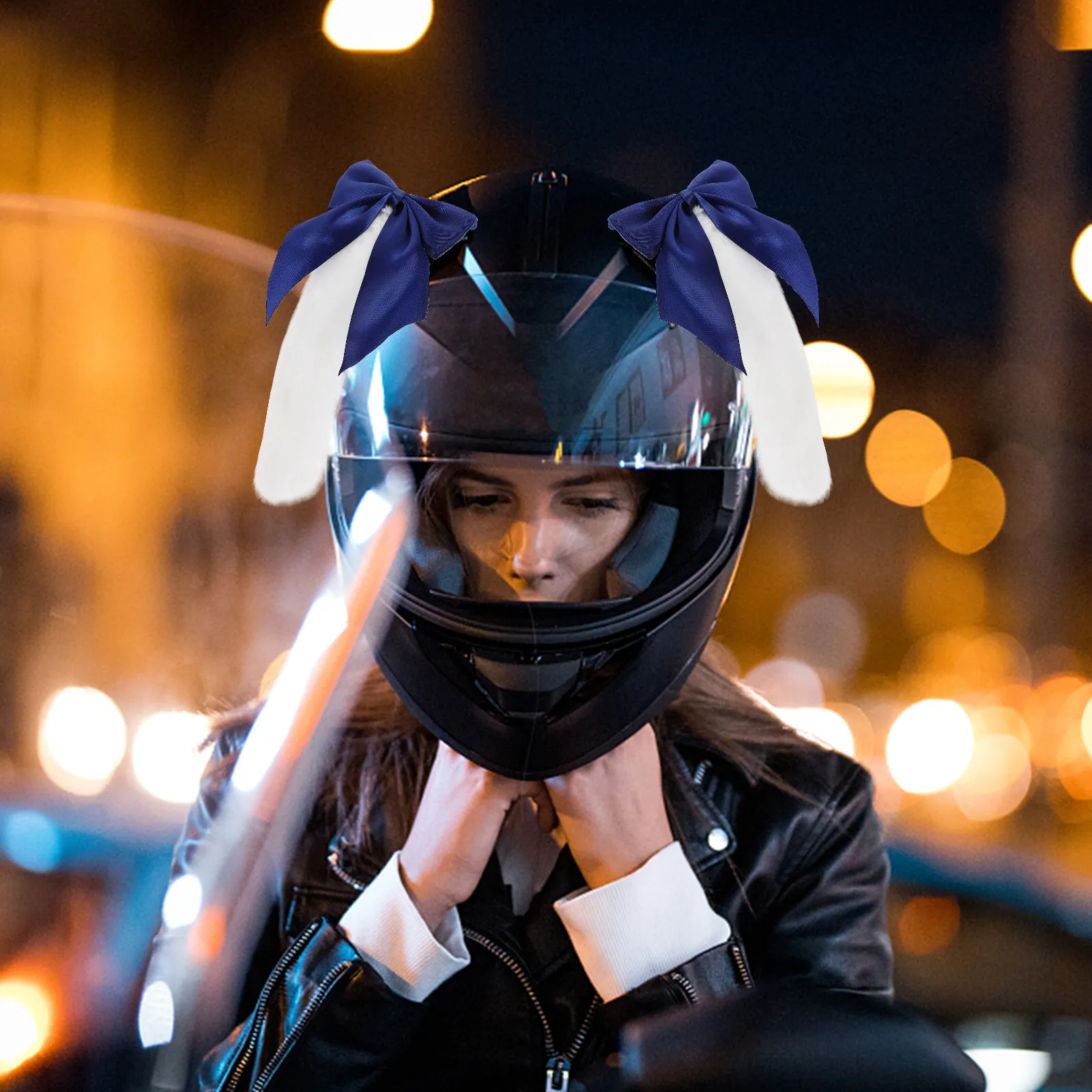 

1Pair Bunny Ear Decor Cute Rabbit Ears Accessory for Motorbike Scooter Motorcycle Helmets Personalized Decoration Gift