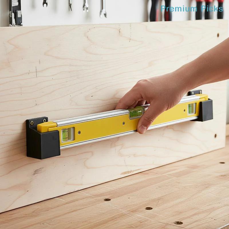 portableSpirit Level Wall Mount Bracket Shock Resistant Durable Construction Easy Install for Home Repair Projects
