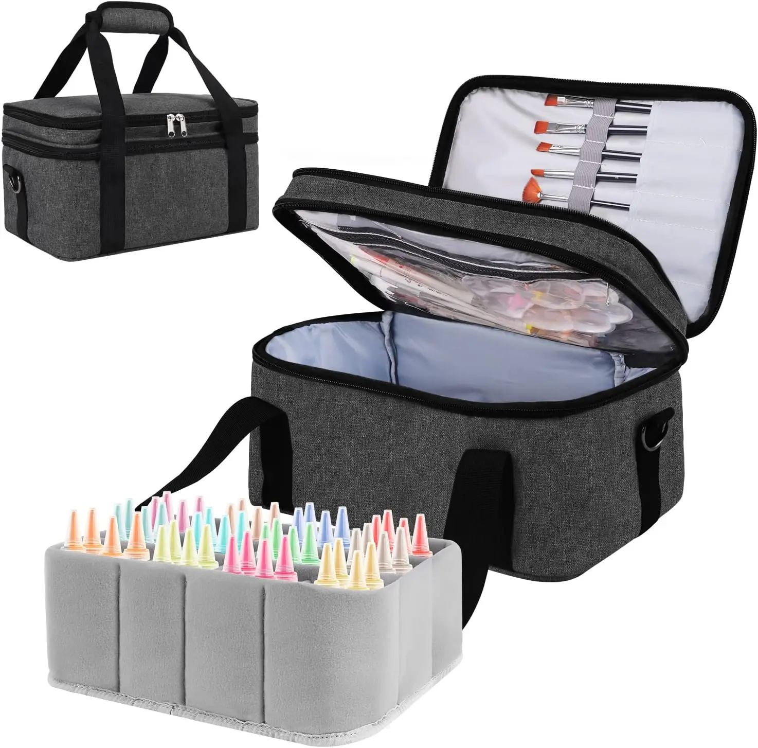 

Paint Organizer & Brush Holder - Large Capacity Art Storage for Acrylic, Oil, and Craft Supplies