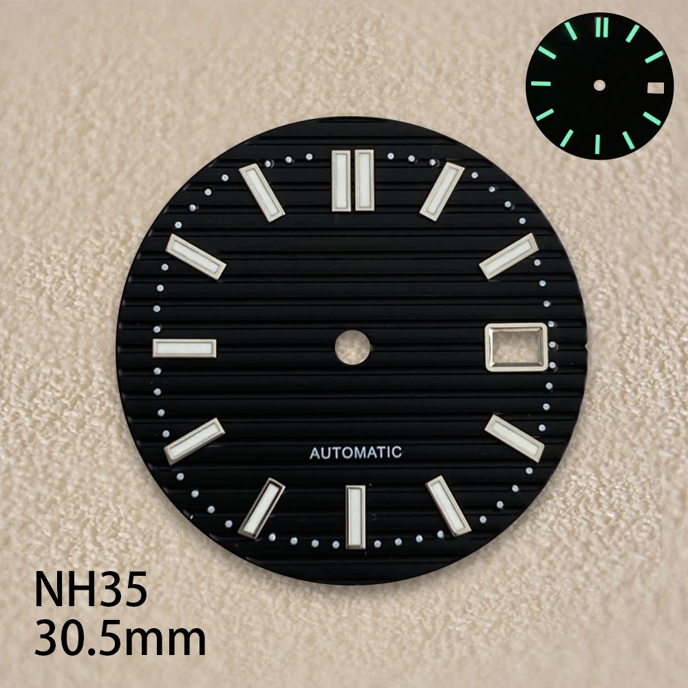 30.5mm s logotipo dial caber nh35/nh36/4r/7s movimento automático japonês verde luminoso acessórios de modificação de relógio de alta qualidade