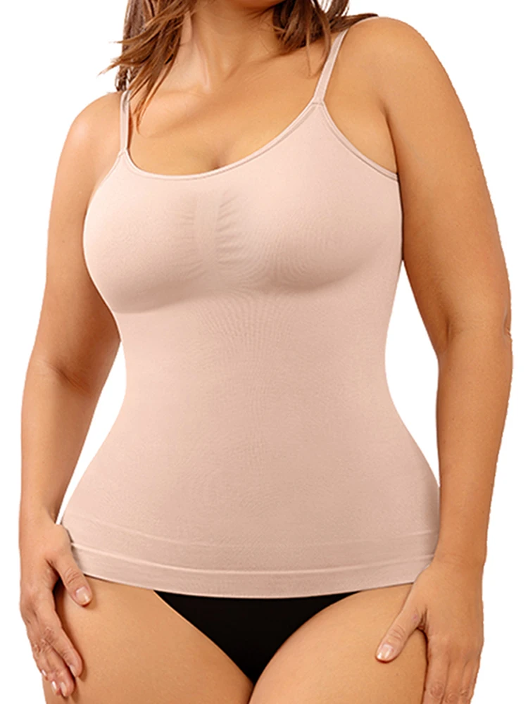 Plus Size Camisole for Women Tummy Control Sexy Cami Shaper Seam-free Compression Tank Top Waist Cin