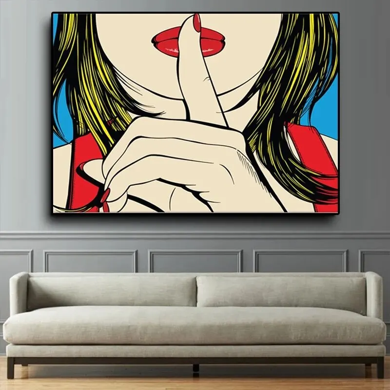 Deborah Azzopardi Pop Art Girl Canvas Painting  HD Print Modern Wall Art Picture for Living Room  Stylish Home Decoration Poster