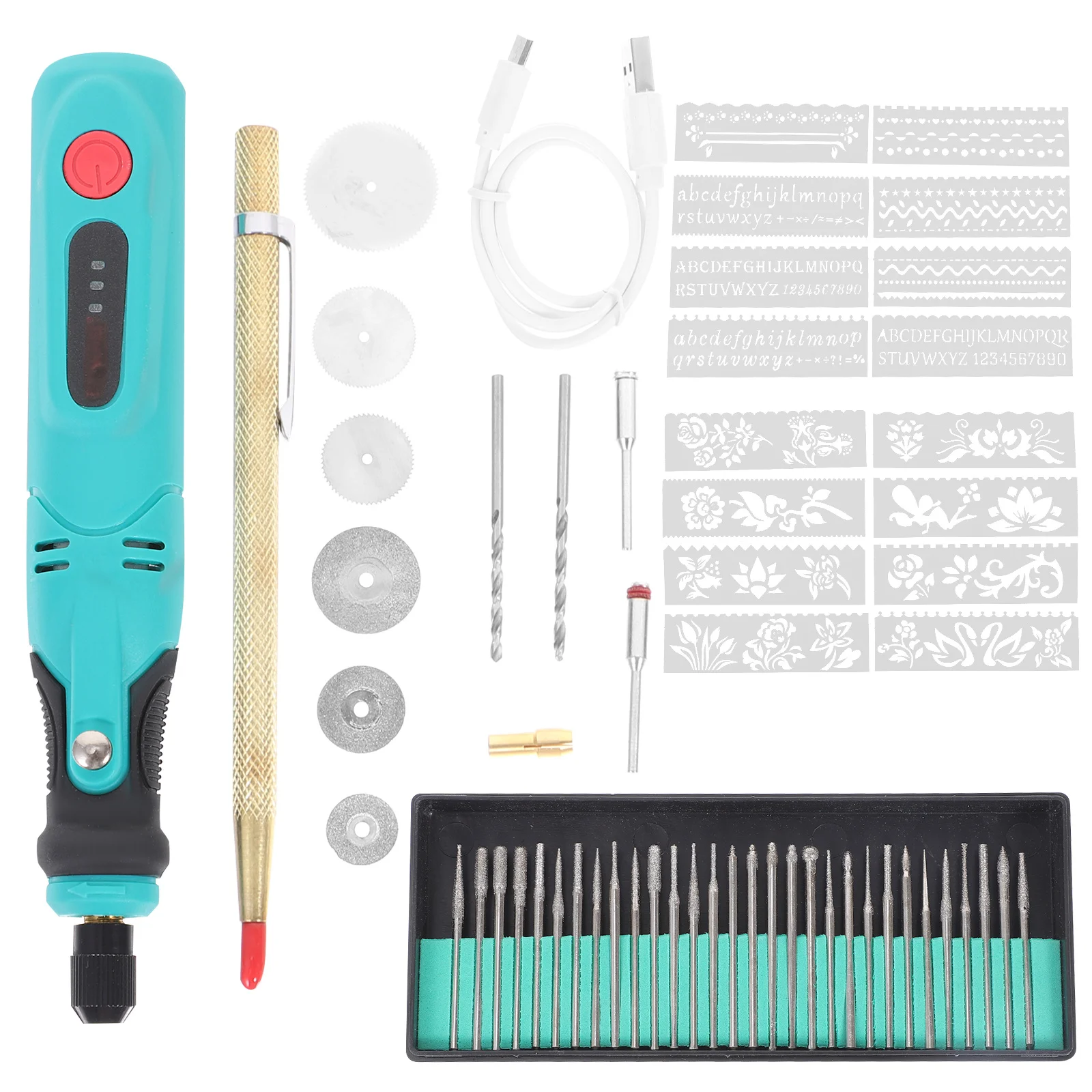 1Set Electric Grinding Pen Portable Engraving Tool Comfortable Grip Three-Gear Selection for Jewelry Jade Wood Etching