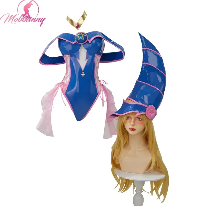 EE01 MOBBUNNY 女性魔法少女派生コスプレランジェリーボディスーツ中空ストラップレスサイドレースアップボディスーツ帽子 & 0Ww