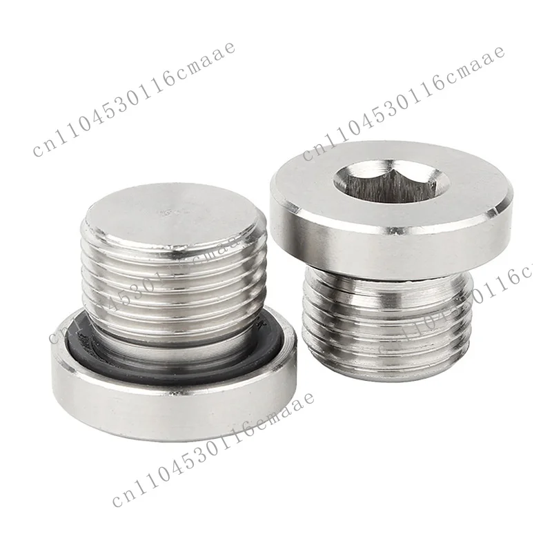304 stainless steel hexagonal socket plug with flanged edge oil seal plug for water application brass fittings