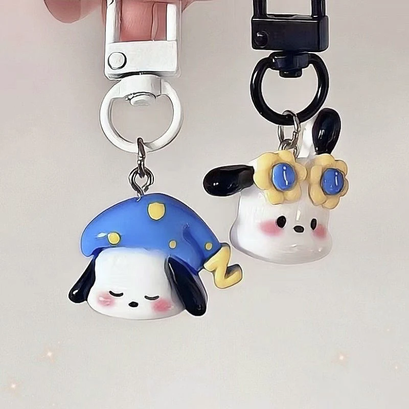 Desenhos animados Pochacco Chaveiro para Mulheres, Animal bonito Chaveiro, Pingente Criativo Boneca Dog, Chaveiro do carro, Bolsa Bag Acessórios