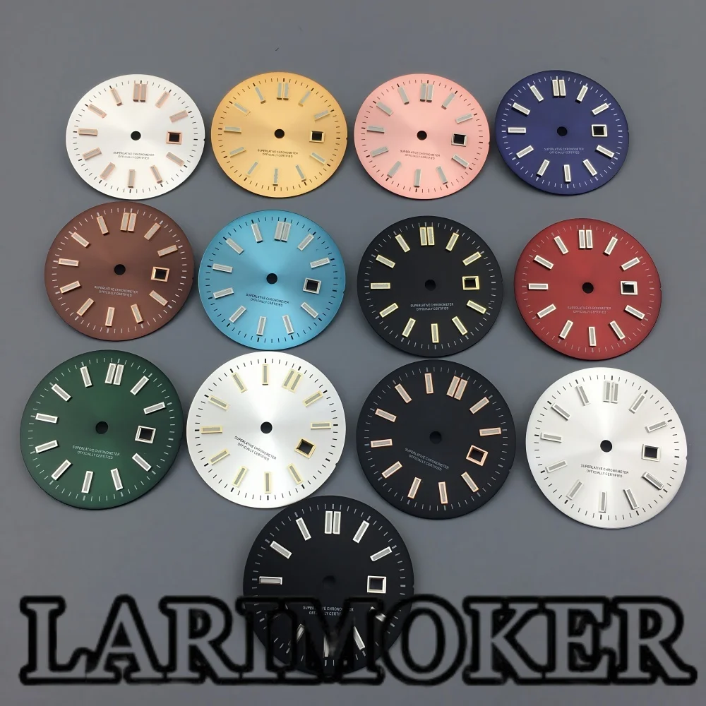 LARIMOKER NH05 Dial 24.5mm Watch Dial Date Green Luminous With Hand Suitable for NH05 NH06 Movement Watch Accessories