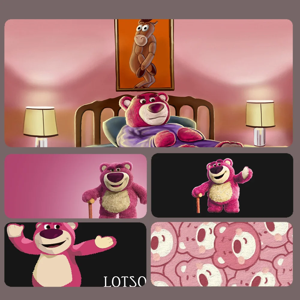 

KawaiiStrawberry Bear Lotso Kawaii Mousepad Large Mouse Pad Gamer Big MousePad for Computer