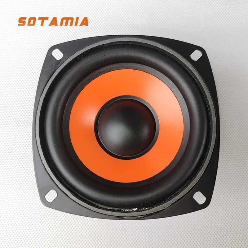 SOTAMIA 1PCS 4 Inch Red Paint Basin Surface 70 Magnetic Subwoofer 4/8 Ohm 30 Watt High Power Car Home HIFI Assembly Speaker