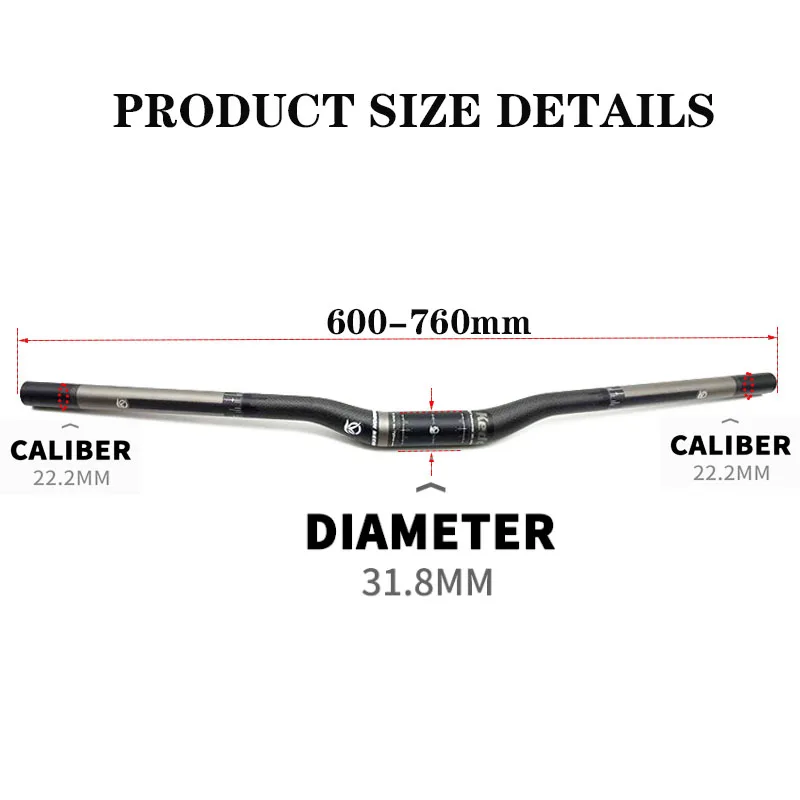 KEDDIE carbon MTB handlebar carbon handlebar carbon bicycle handlebar MTB parts 31.8*600-760mm