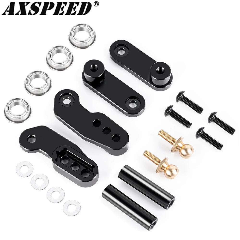 AXSPEED Aluminum Alloy Steering Servo Mount Protection Assembly for 1/10 Tamiya Clod Buster 4×4×4 Upgrade Parts