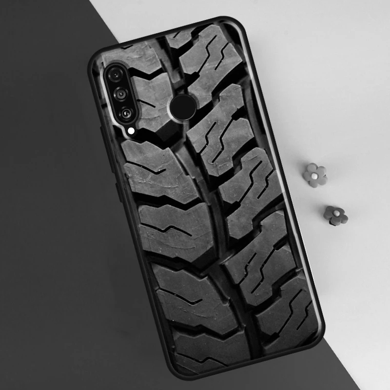 Tire Tread Wheel Case For Huawei Honor 50 P20 P30 P40 P50 Pro Lite P Smart Z 2019 2021 Nova 5T Phone Cover