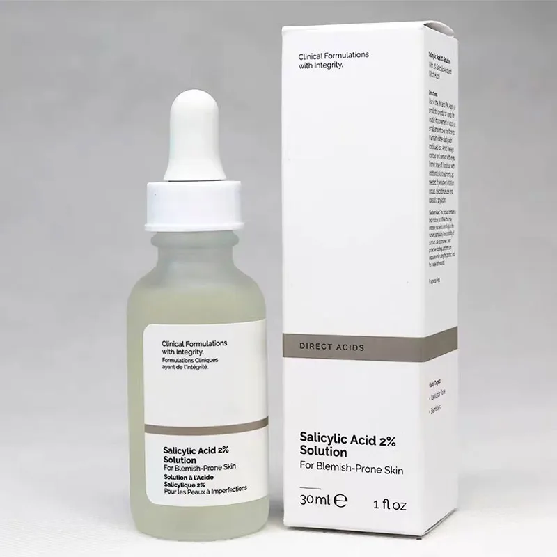 Aceite para el cuidado de la piel facial, control de ácido salicílico transparente, solución al 2%, esencia de 30ml, eliminación de manchas de acné, desatascador de poros