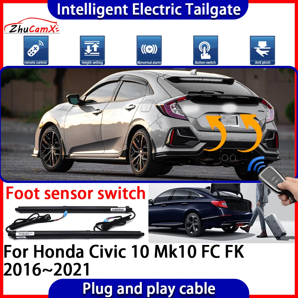 ZhuCamX Automatic Lifting kit Opening Trunk Intelligent Electric Tail Gate Lift Tailgate for Honda Civic 10 Mk10 FC FK 2016~2021