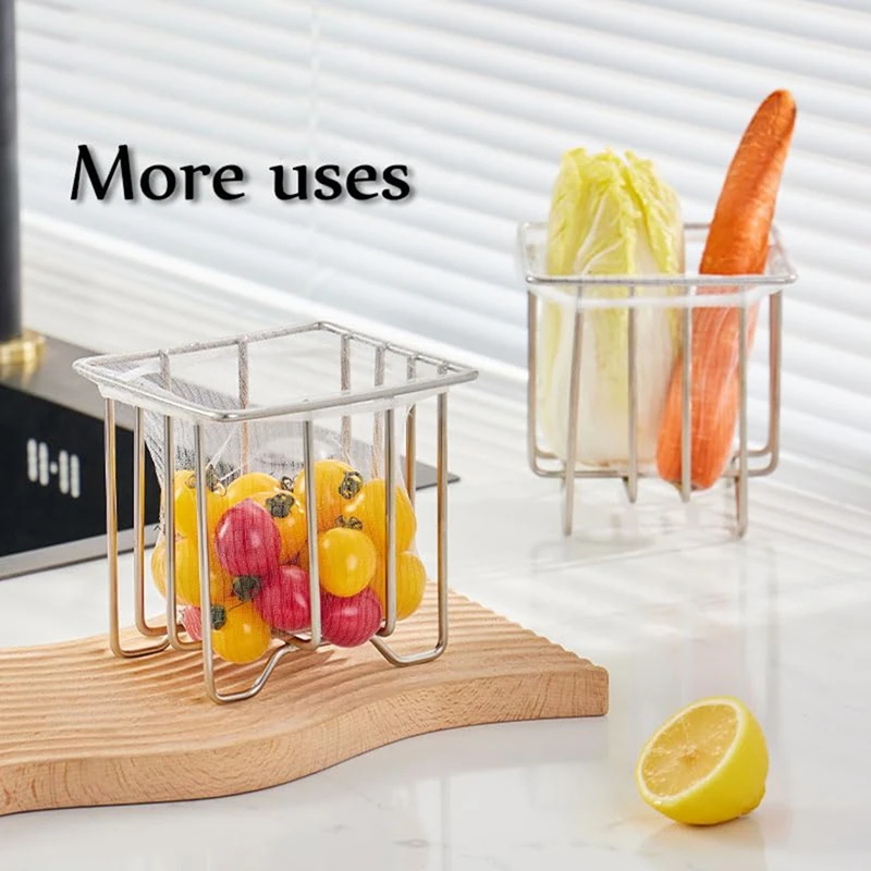 Hot Kitchen Sink Drain Strainer Basket With Sink Basket Holder And 300Sink Strainer Net Bags Mesh Sink Strainers For Kitchen