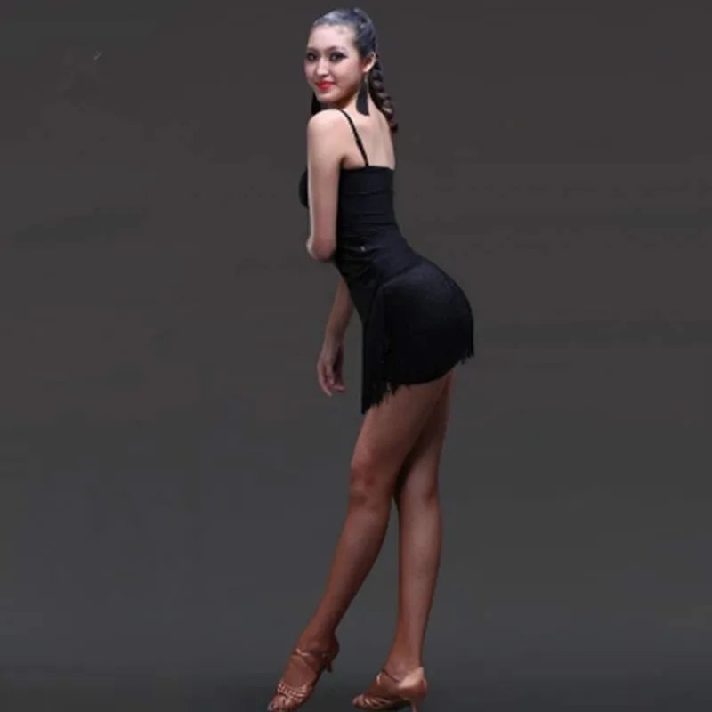 Falda de baile latino para mujer, vestido de baile latino con borlas, para Tango, salón de baile, Salsa, Cha, Rumba, 2023