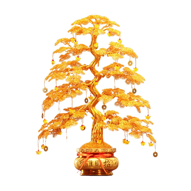 

Fortune Tree Pure hand woven cash tree handicrafts home decoration housewarming new home opening gift ornament