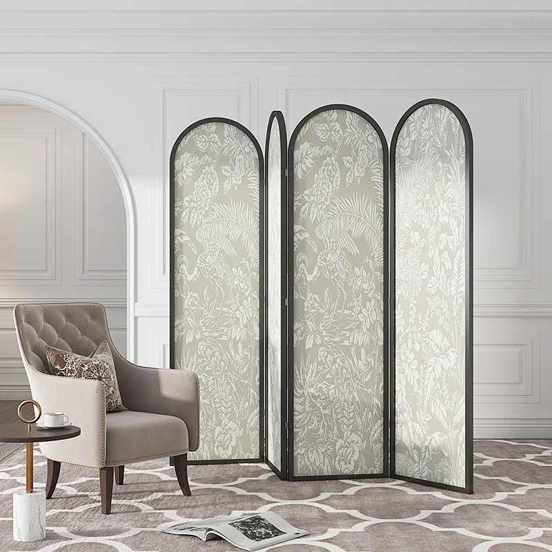 Nordic screen partition, living room French retro, folding mobile, bedroom modern
