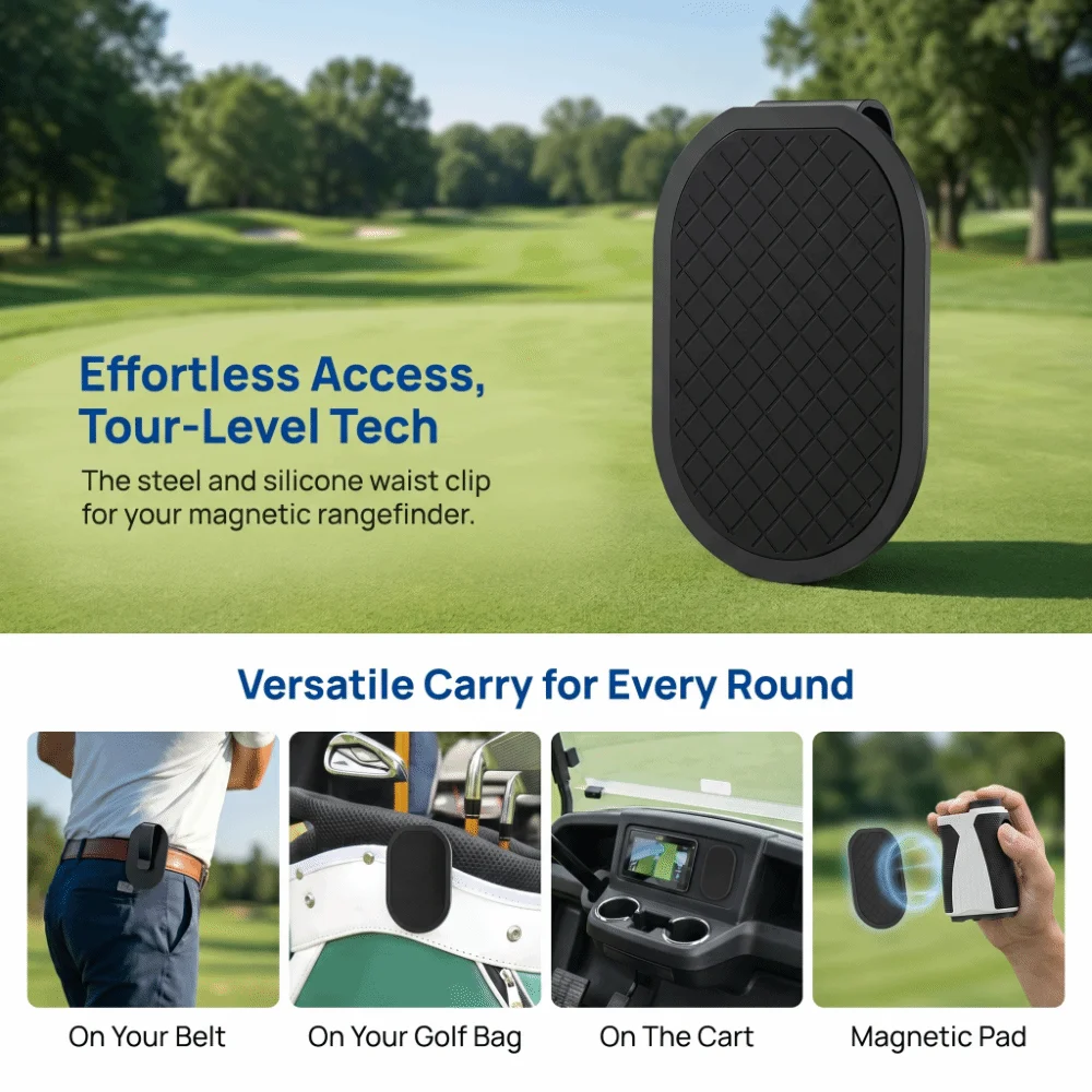 Steel Silicone Golf Rangefinder Waist Clip Compact Size Stable Hold Belt Clip Holder Portable Lightweight Golf Cover Set