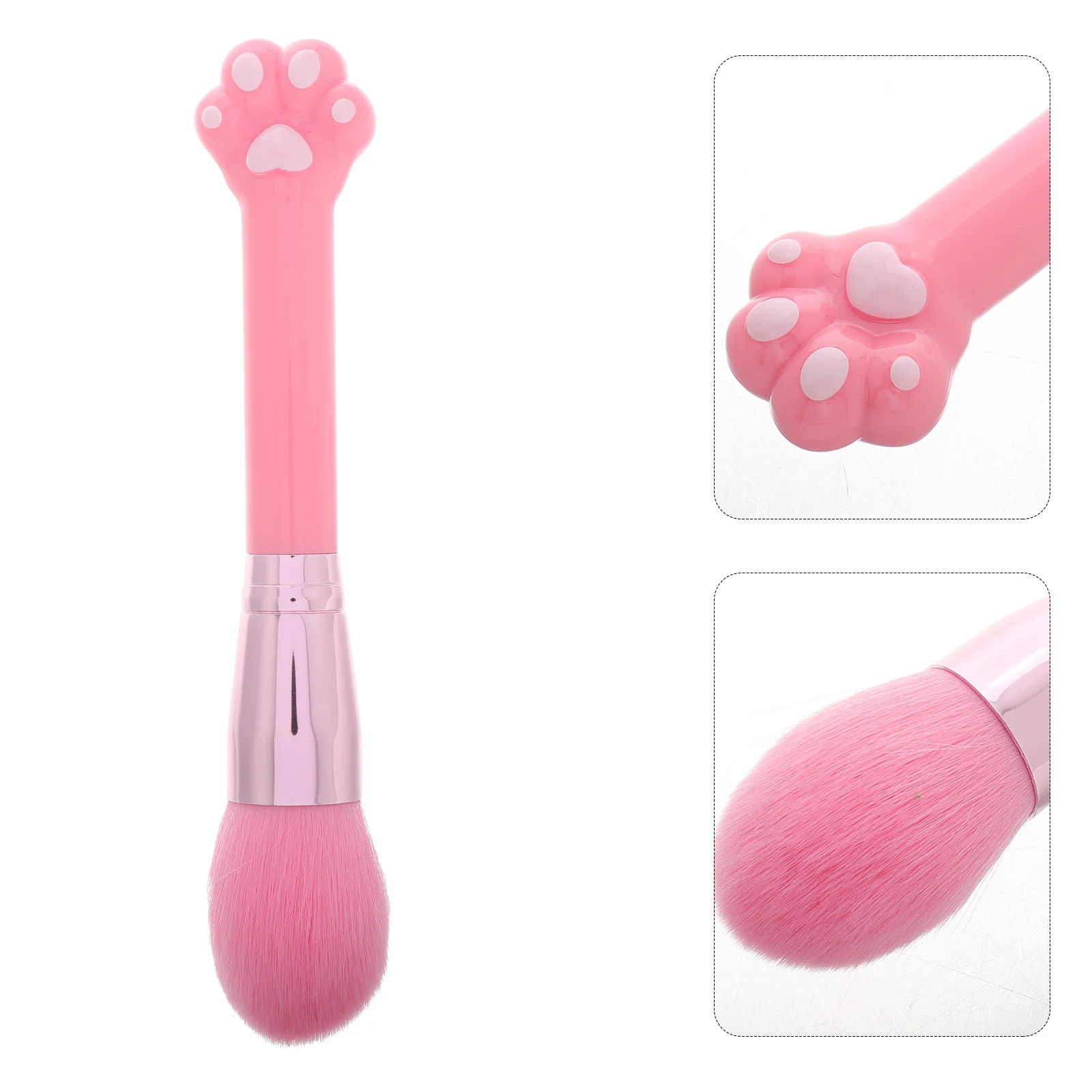 

Pink Cat Powder H Makeup Brush Soft Bristles Powder Blush Travel Nail Dusting Facial Nail Cleaning Brush Tools