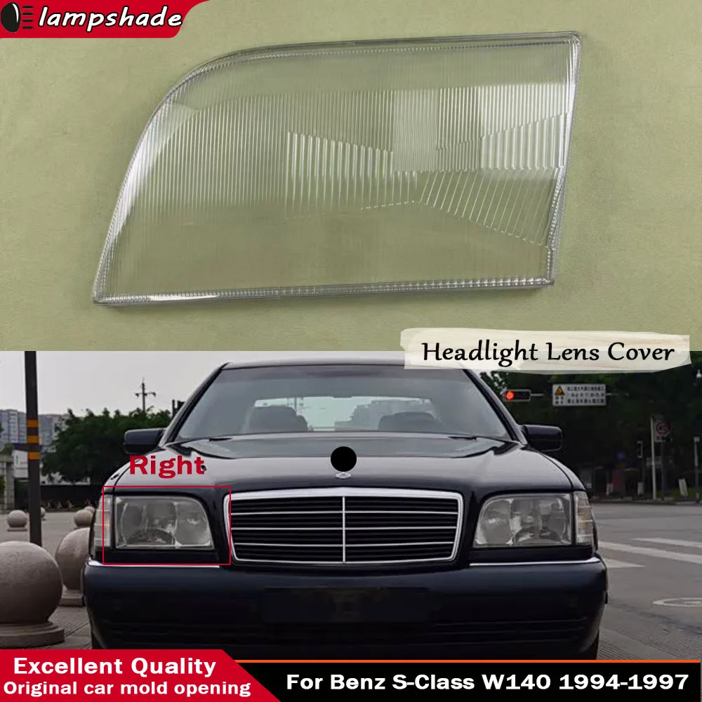 

For Benz S-Class W140 1994-1997 Front Headlight Cover Headlamp Cover Lamp Shell Transparent Lampshade Lens Plexiglass