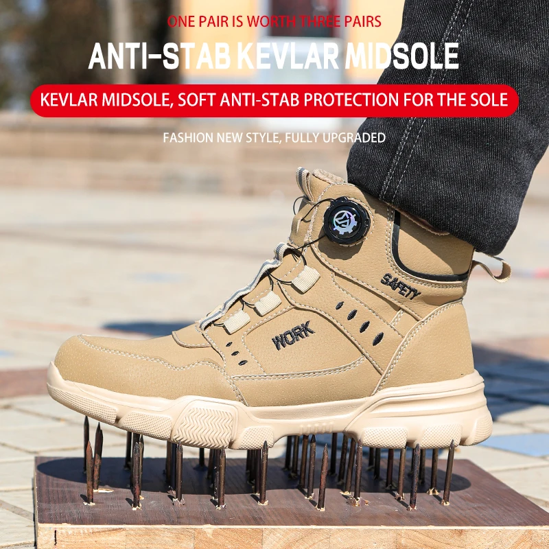 Classic hot selling knob buckle safety shoes, protective shoes, work shoes, mining boots, anti smashing and anti piercing