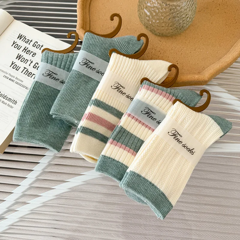 Women\'s Autumn Winter Socks Mid Tube Socks Cashmere Socks Thick Sock Solid Color Simple Tide Socks Floor Fashion Socks Wholesale