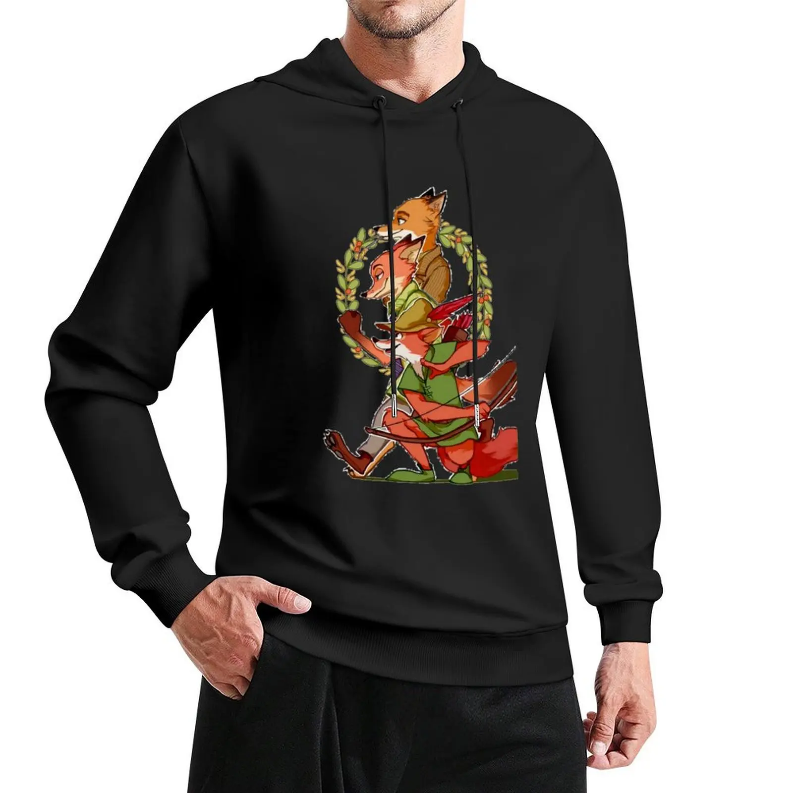 

Robin Hood fox cartoon Pullover Hoodie male clothes men's clothes hoodie oversize