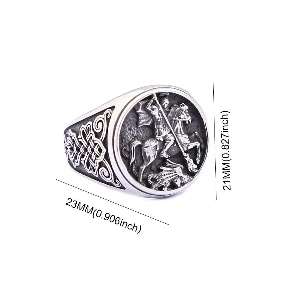 Fashion Punk Vintage Knight Riding Ring For Men Boys 316L Stainless Steel Viking Celtic knot Rings Jewelry Gift Wholesale