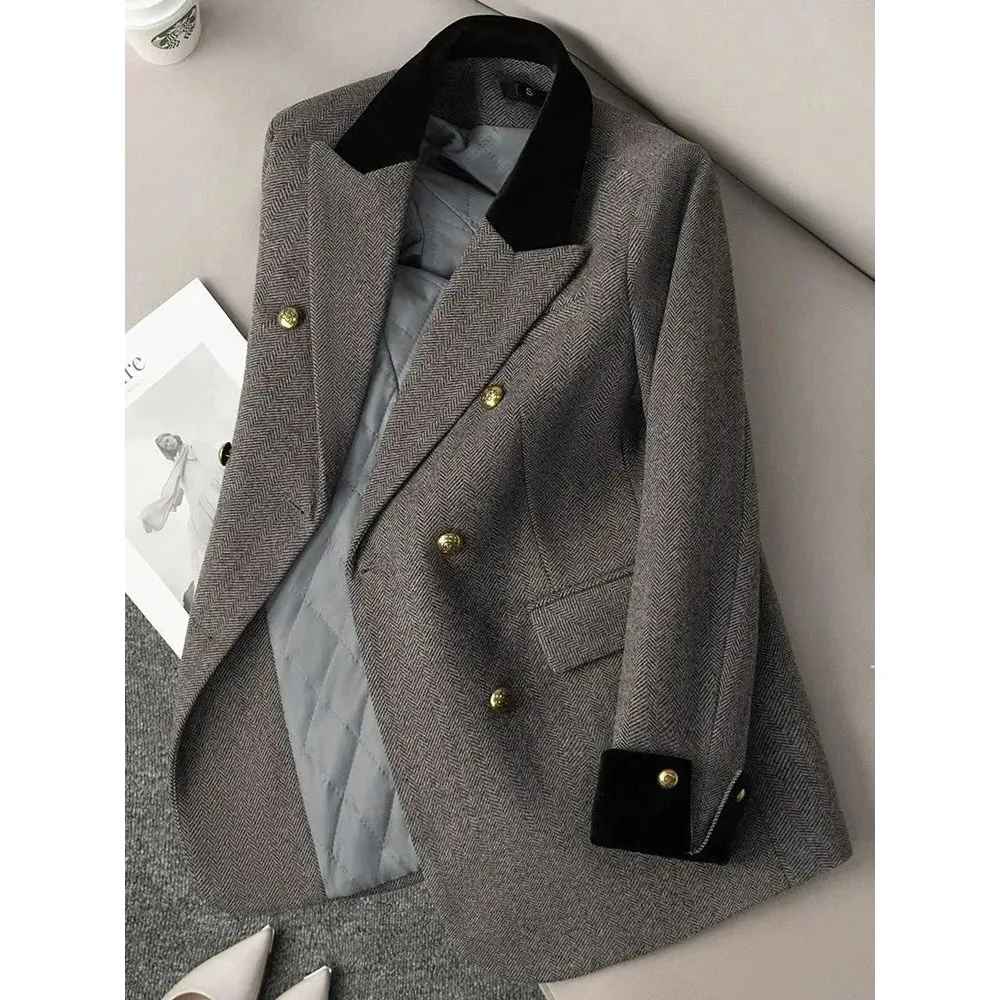 

Fashion Suit Jacket Women's 2026 Autumn Winter New High Quality Blazer Coat Female Design Sense Outerwear Western-style Overwear