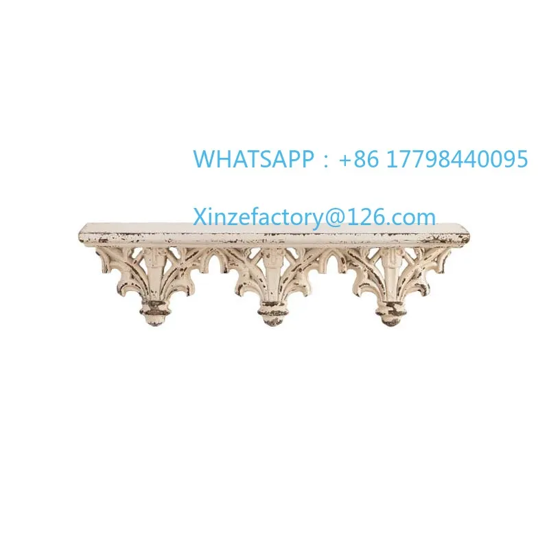 Customizable French Romantic Garden One-word Shelf Retro Old Carved Layer Shelf B & B Background Wall Decorative Shelf Wall