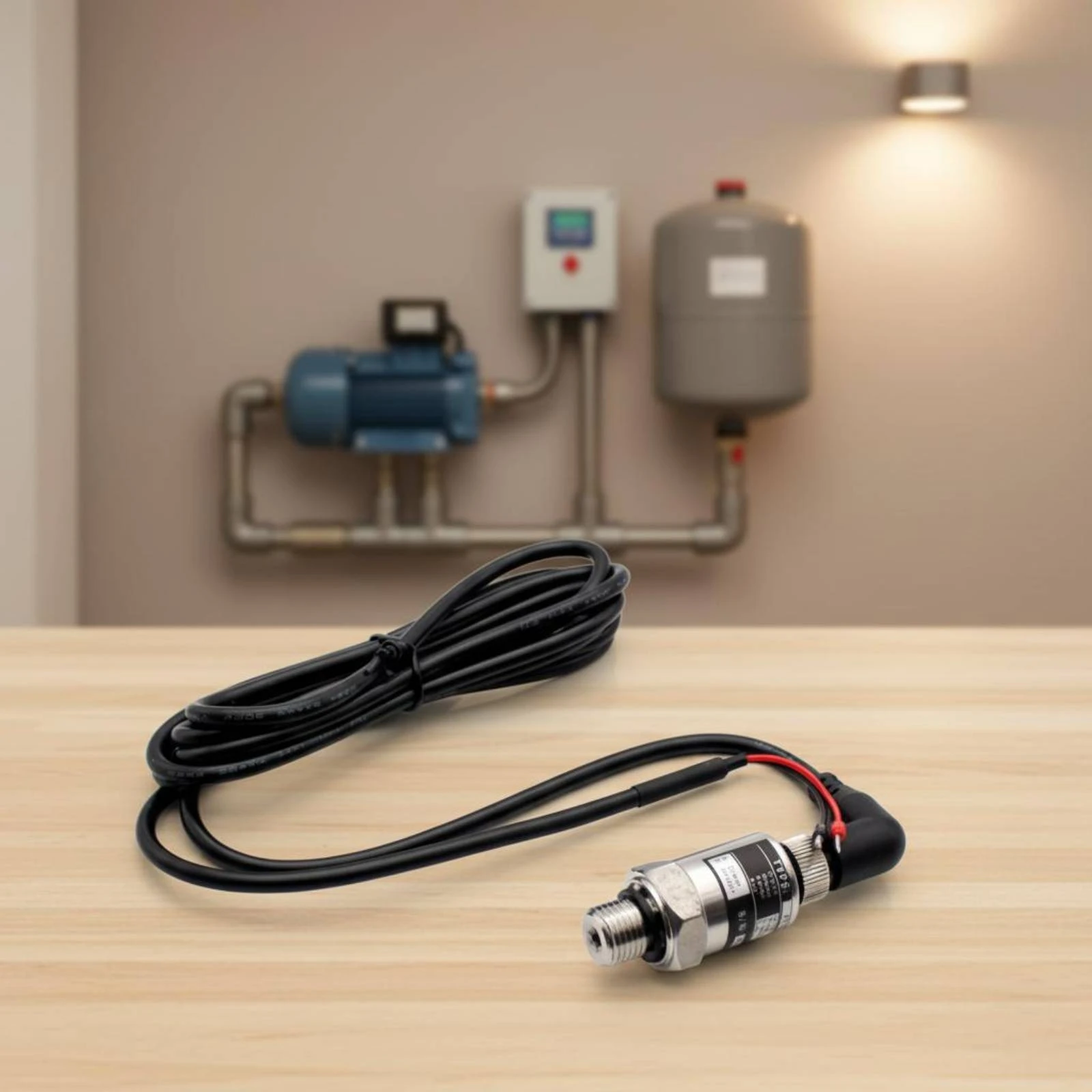 Liquid Pump Pressure Transmitter 24V DC Input Pump Pressure Sensor Industrial Equipment Long Cable Stable Performance