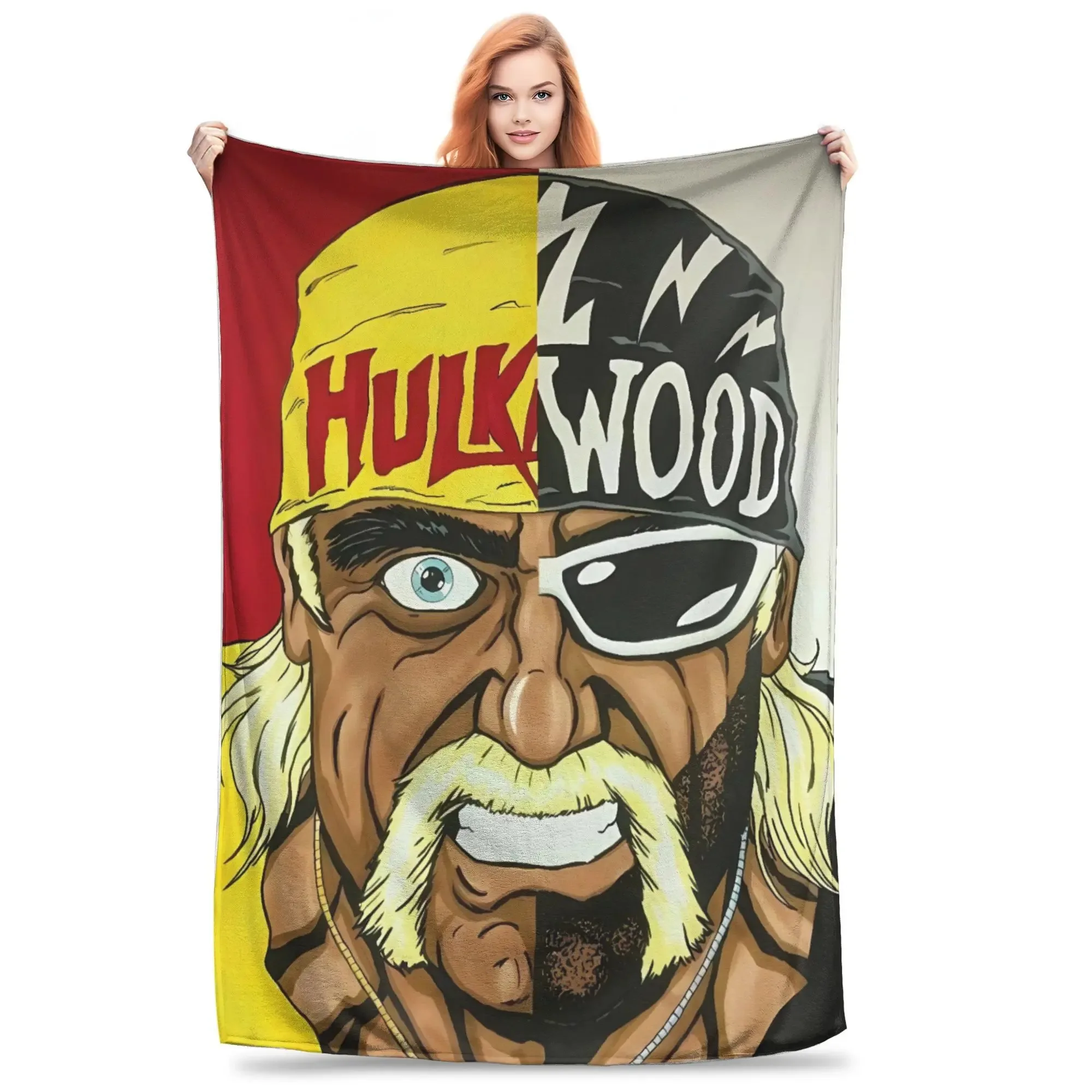 Hulk Hogan American Pro Wrestling Legend  Plush Blanket Girls Boys  Flannel Bedding Throws Customized Quality Bedspread Gift